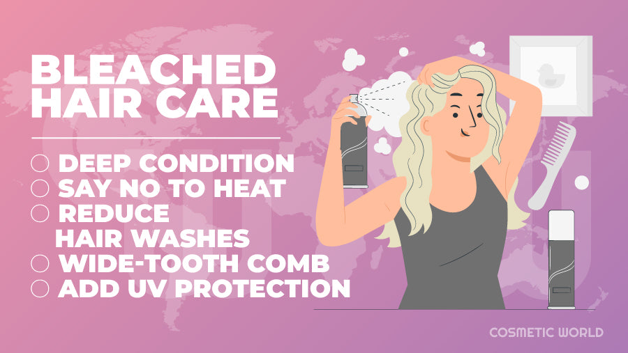 How to Care for Hair After Bleach Bath - Infographic