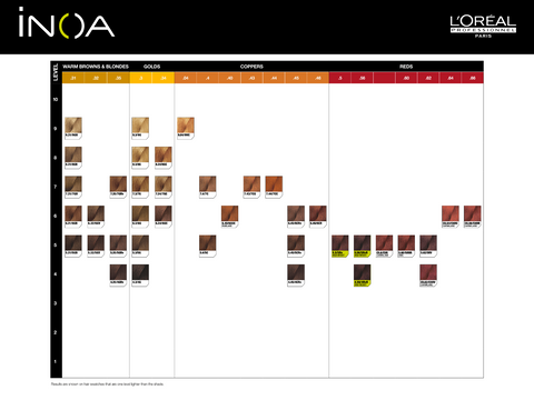 L'Oreal Professionnel INOA Color Chart & Mixing Guide