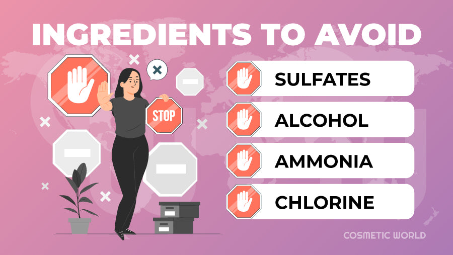 Ingredients to avoid for color treated hair - infographic