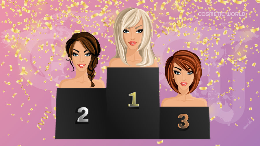 The most attractive hair color awards - Infographic with 1st, 2nd and 3rd place