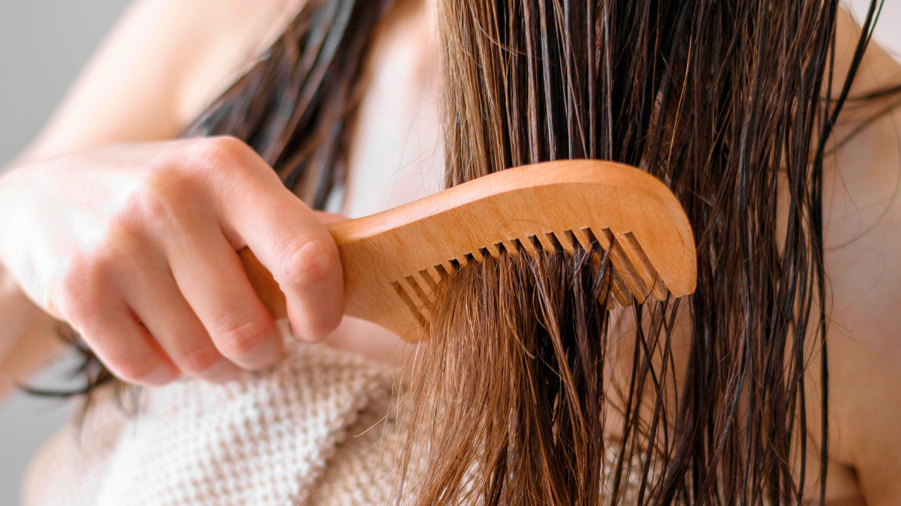 use a good conditioner to add moisture and a wide tooth comb