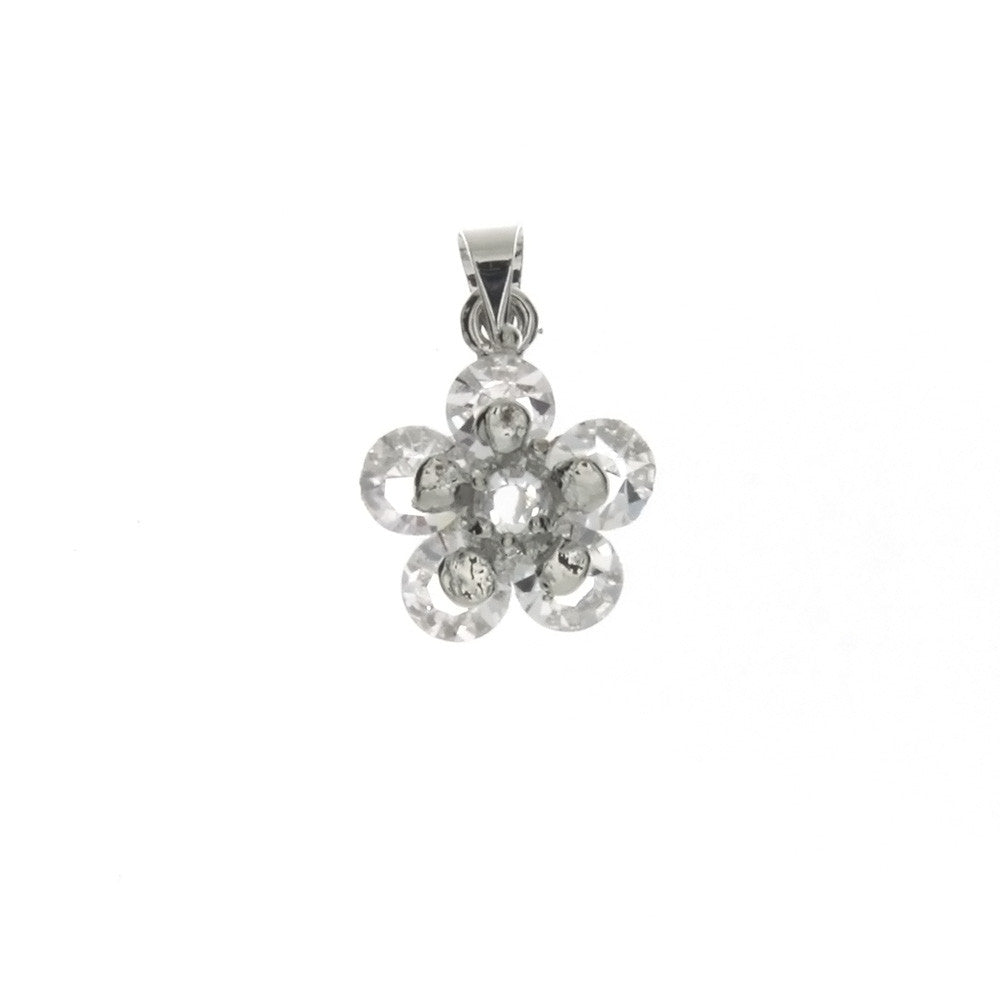 Cubic Zirconia Flower 13 X 16 Mm Pendant Eloxite