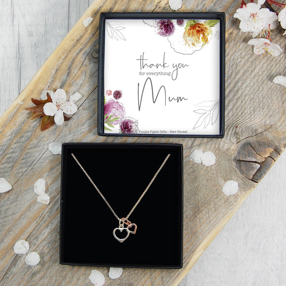 Double Heart Necklace - Mum Thank You