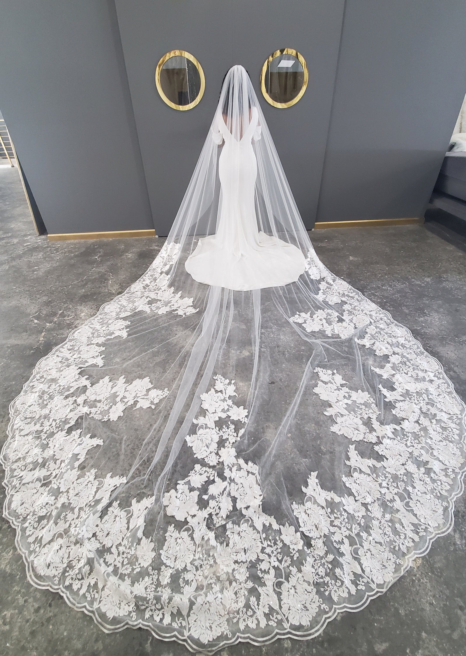 Cathedral wedding veil bridal Wedding Veil WHite, Ivory, diamond white  abusymother veils