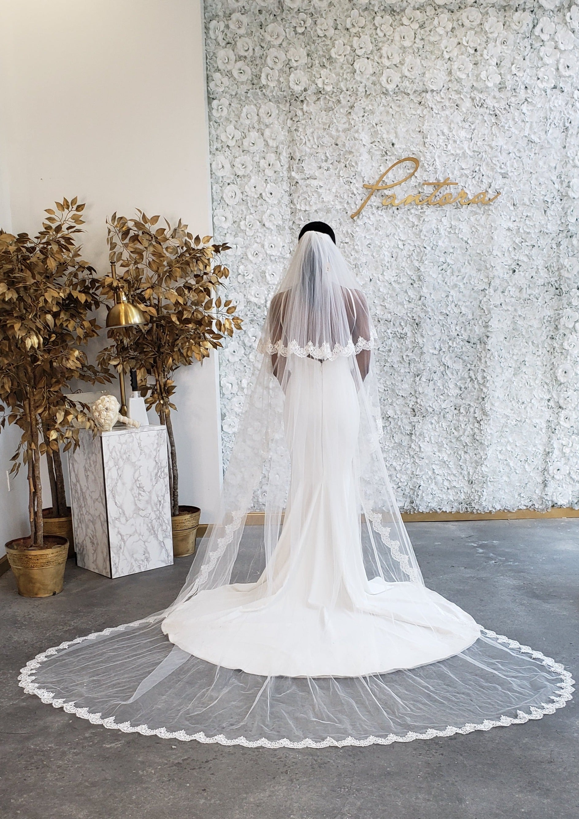 Cathedral Length Pearl Veil – A Western Wedding Co