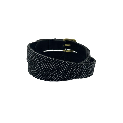 Charleston Belt Basketweave Texture Black Grey Needlepoint