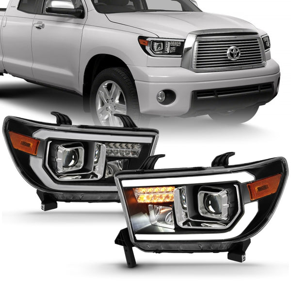 ANZO 2007-2014 Toyota Tundra Projector Light Bar H.L Black Amber(Led H