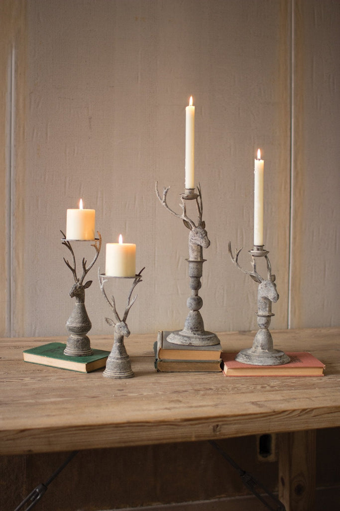 pillar candle holder set of 2