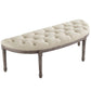 Modway Esteem Vintage French Upholstered Fabric Semi-Circle Bench | Stools & Benches | Modishstore-3