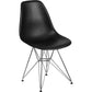 Elon Series Black Plastic Chair With Chrome Base By Flash Furniture | Side Chairs | Modishstore