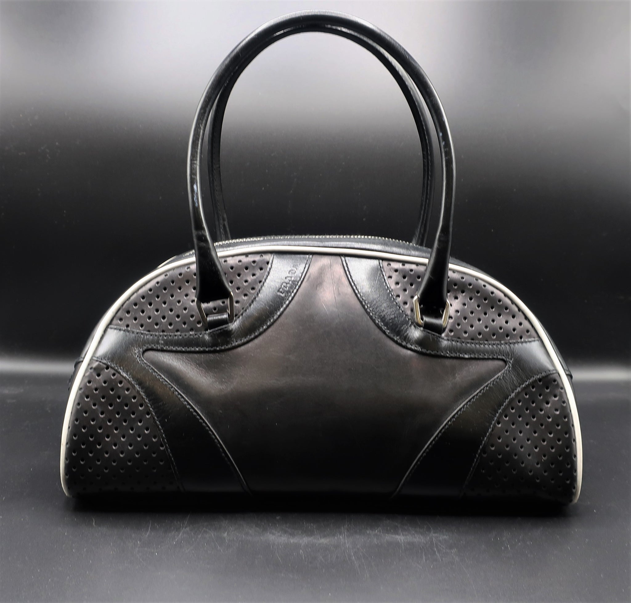 prada black bowling bag