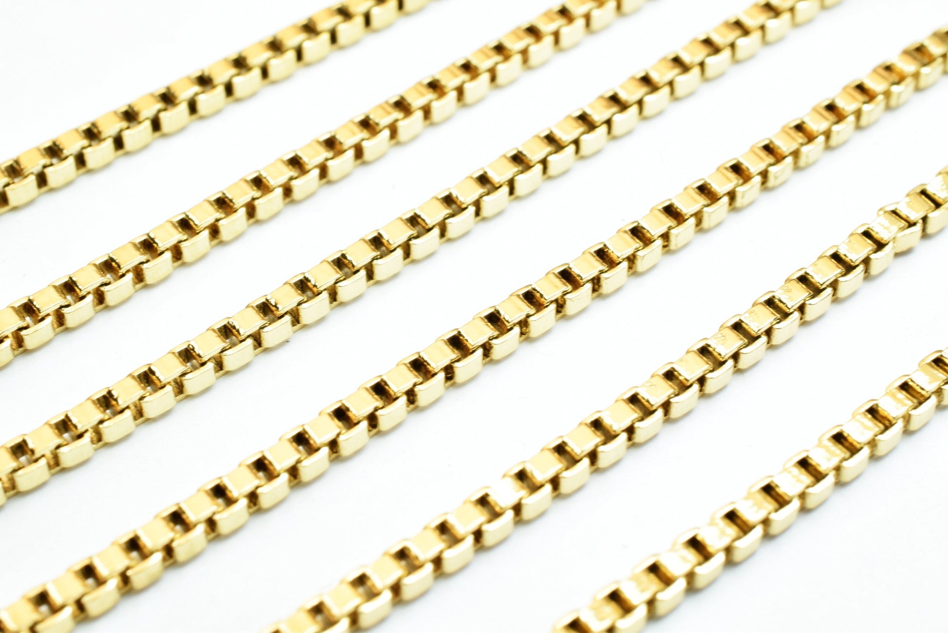 3mm 18k Gold Filled EP box chain for jewelry making gfc064h sold by foot