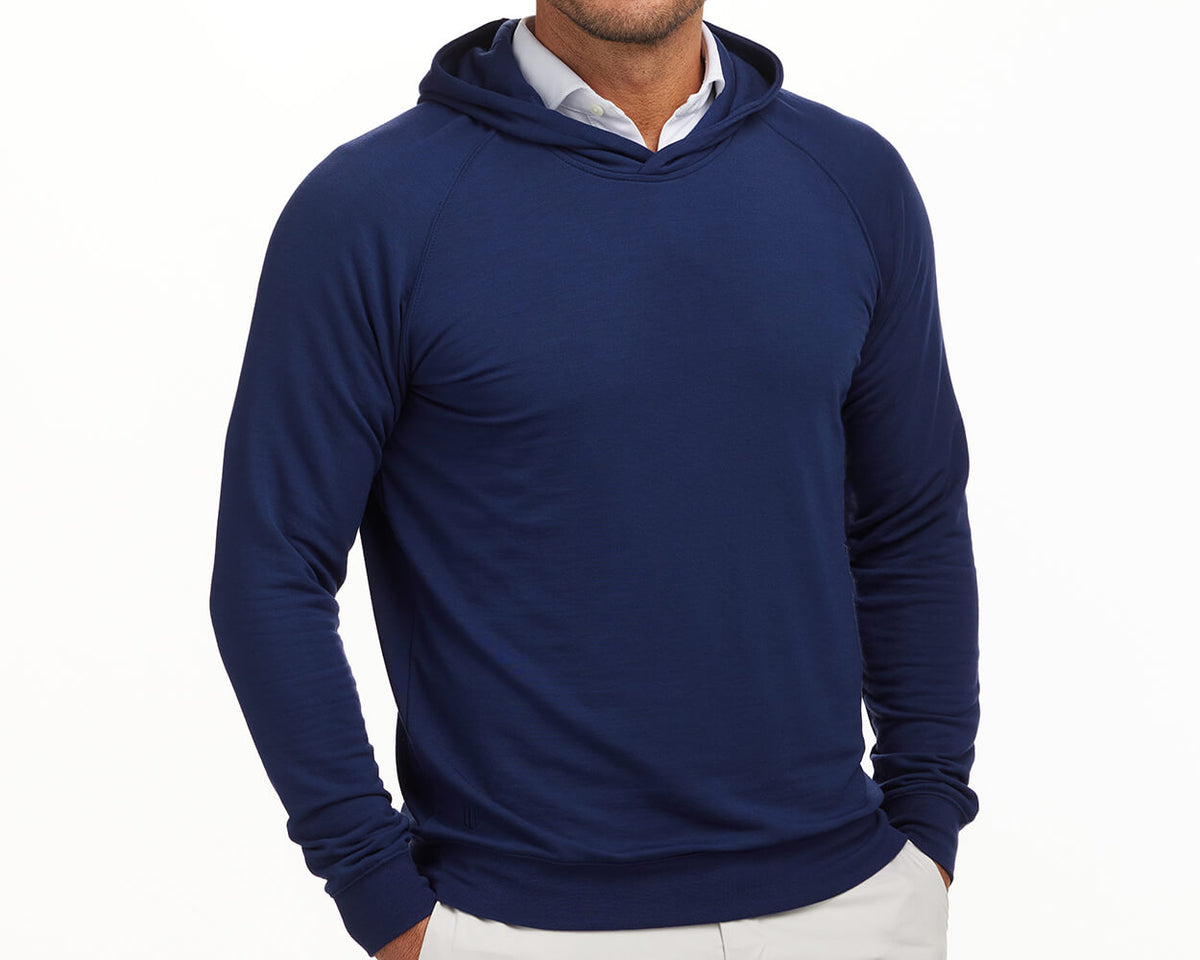 Men's Navy Blue Pullover Hoodie : Navy - Men's - Size M - Holderness & Bourne