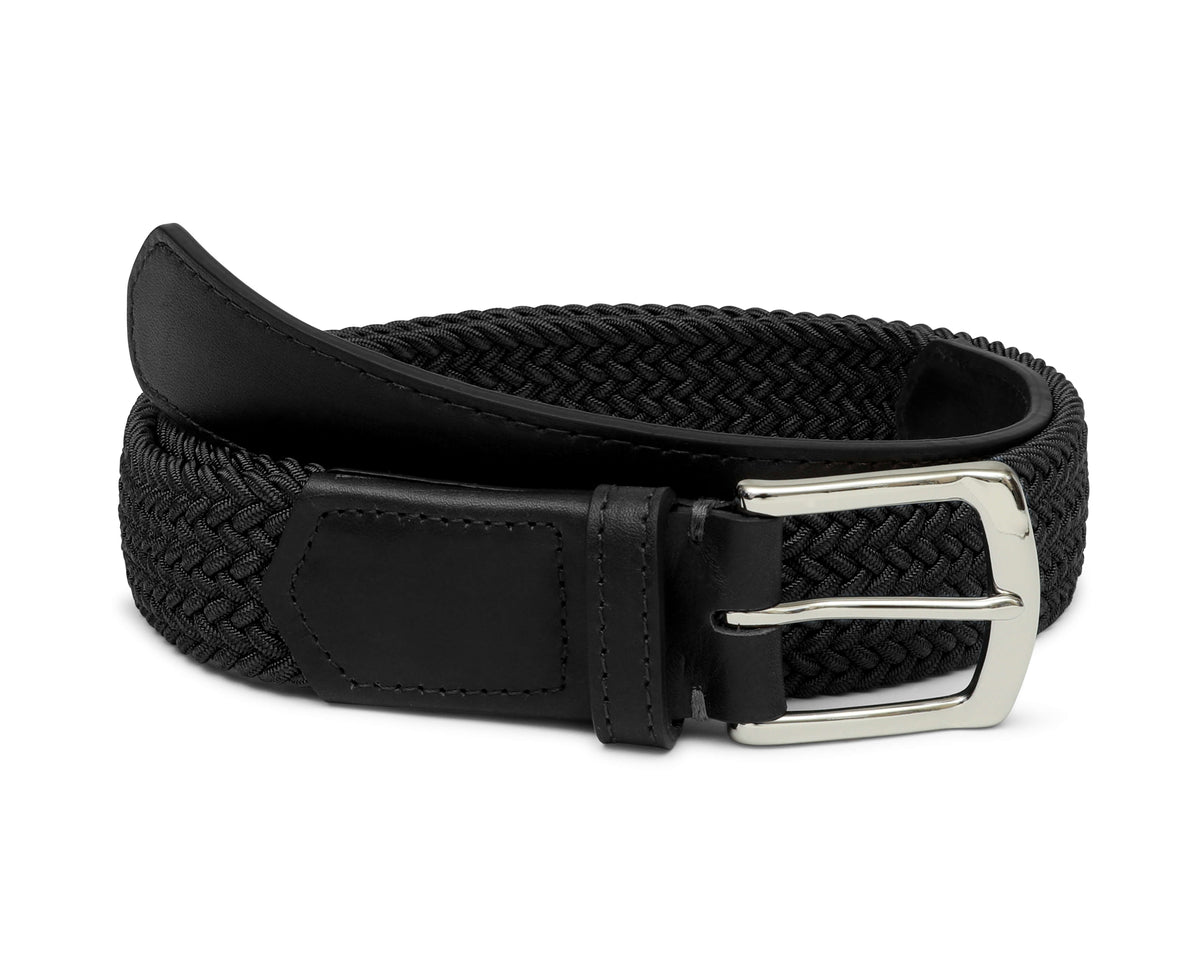 Key-Bridge Mens Braided Leather Belt Woven Belts with Single Prong Buckle  for Men Casual Jeans Belt Dress Golf Belt (Black, 100cm) : :  Clothing, Shoes & Accessories