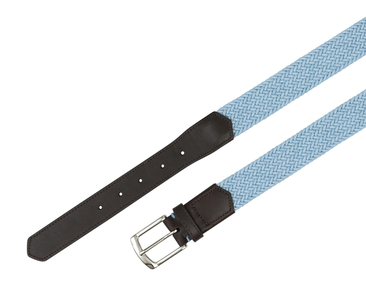 GUCCI: belt in leather and stretch fabric - Blue