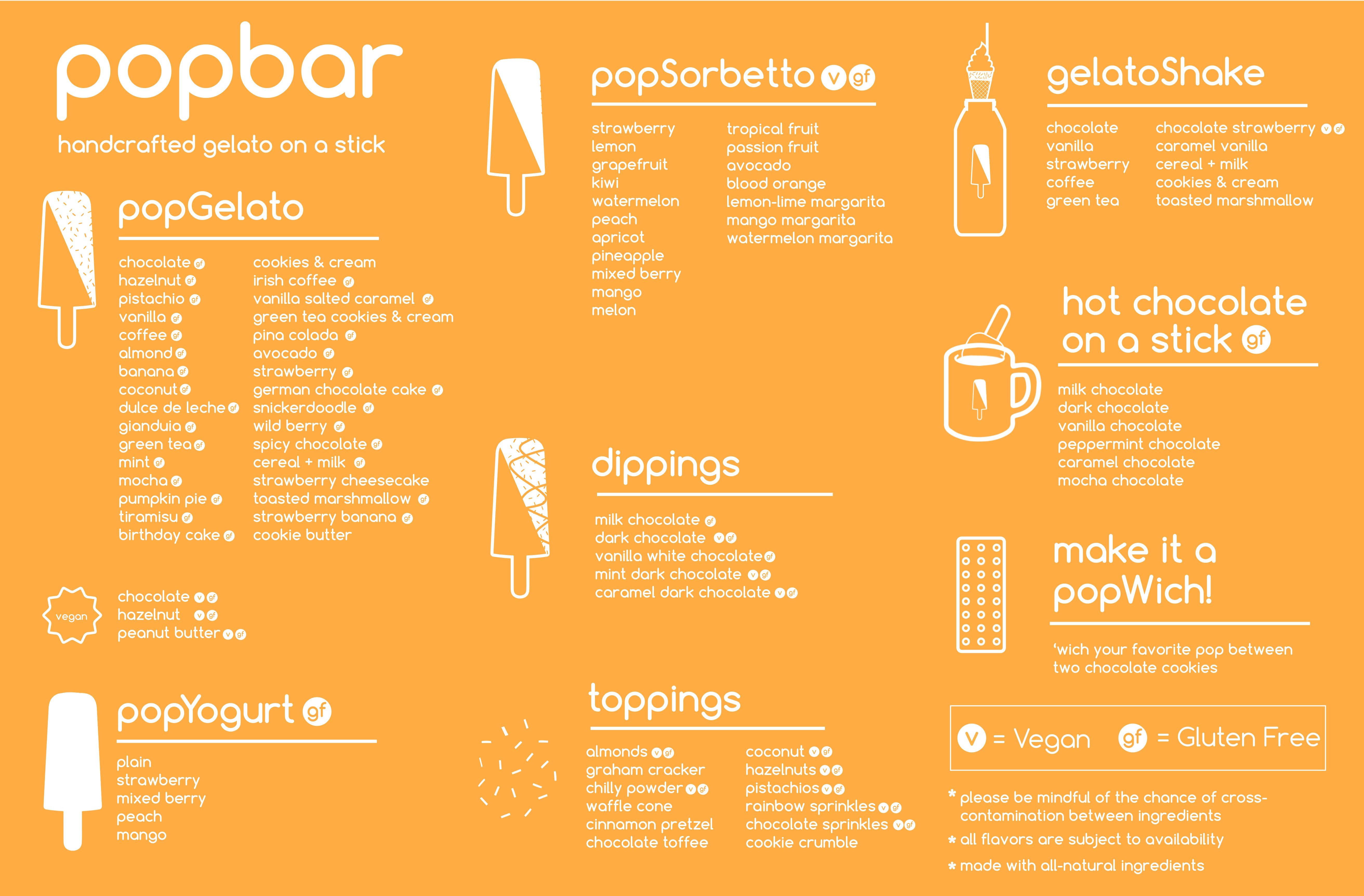 Popbar full menu