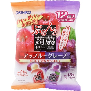 ORIHIRO PLANDU Prun and Konjac Jelly Pouch Apple + Grape 20g x 12