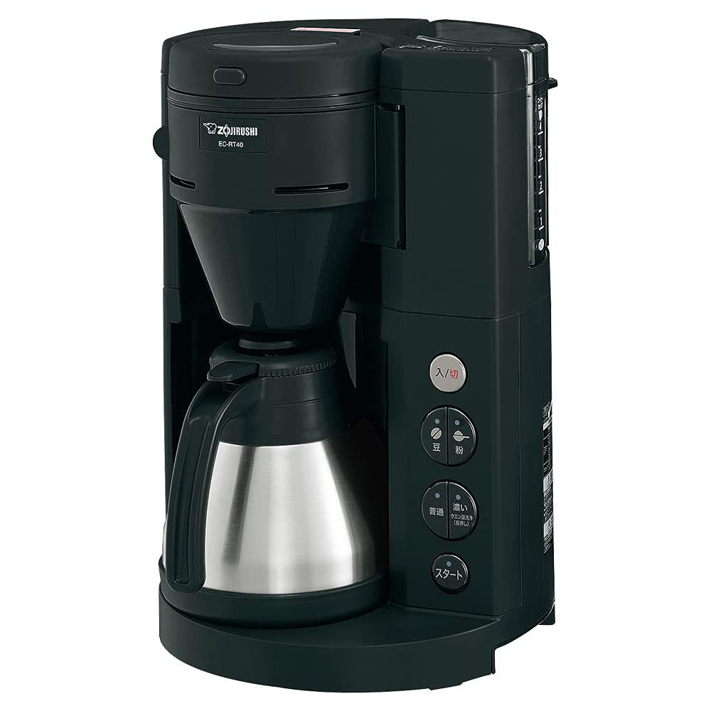 ZOJIRUSHI EC-RT40-BA Coffee Maker, Automatic, 4 Cups, 18.4 fl oz (540 ml),  Stainless Server, Black