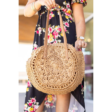 IN STOCK Soft Wicker Bag - Mocha Circle