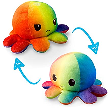 reversible octopus plush rainbow