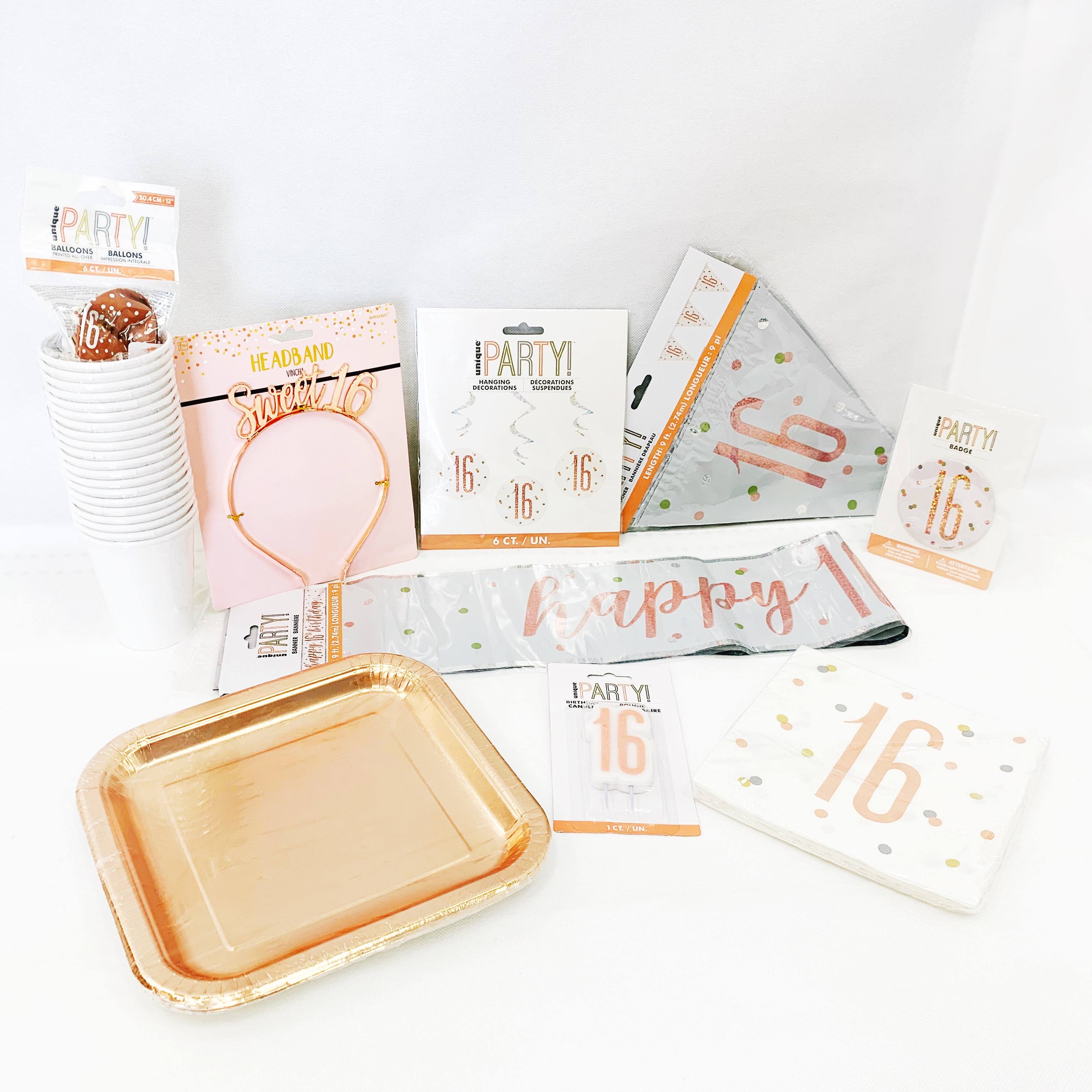 Rose Gold Sweet Sixteen Celebration Package - Giggles Party Store