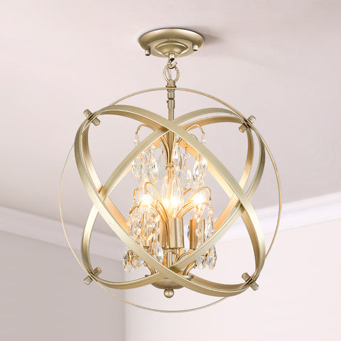 Gold Semi-Flush Mount Lights