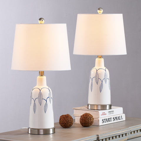 white ceramic table lamp