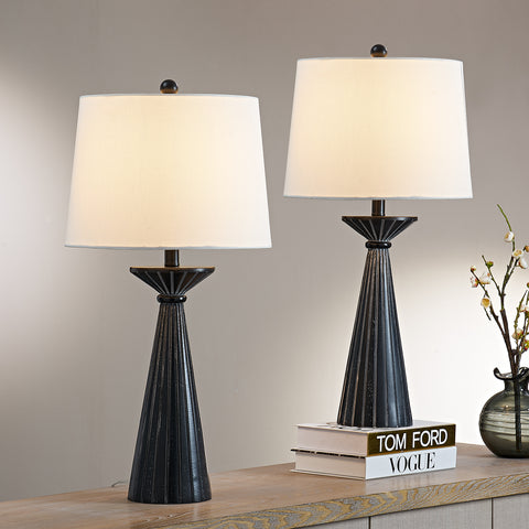 29in black table lamp set of 2