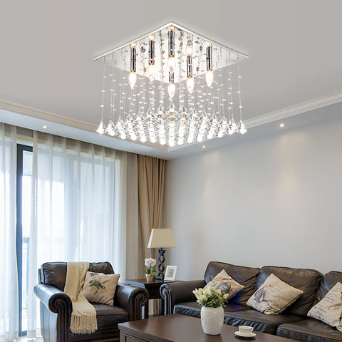 Crystal Flush Mount Ceiling Lamp