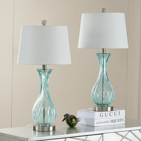 glass table lamp set of 2