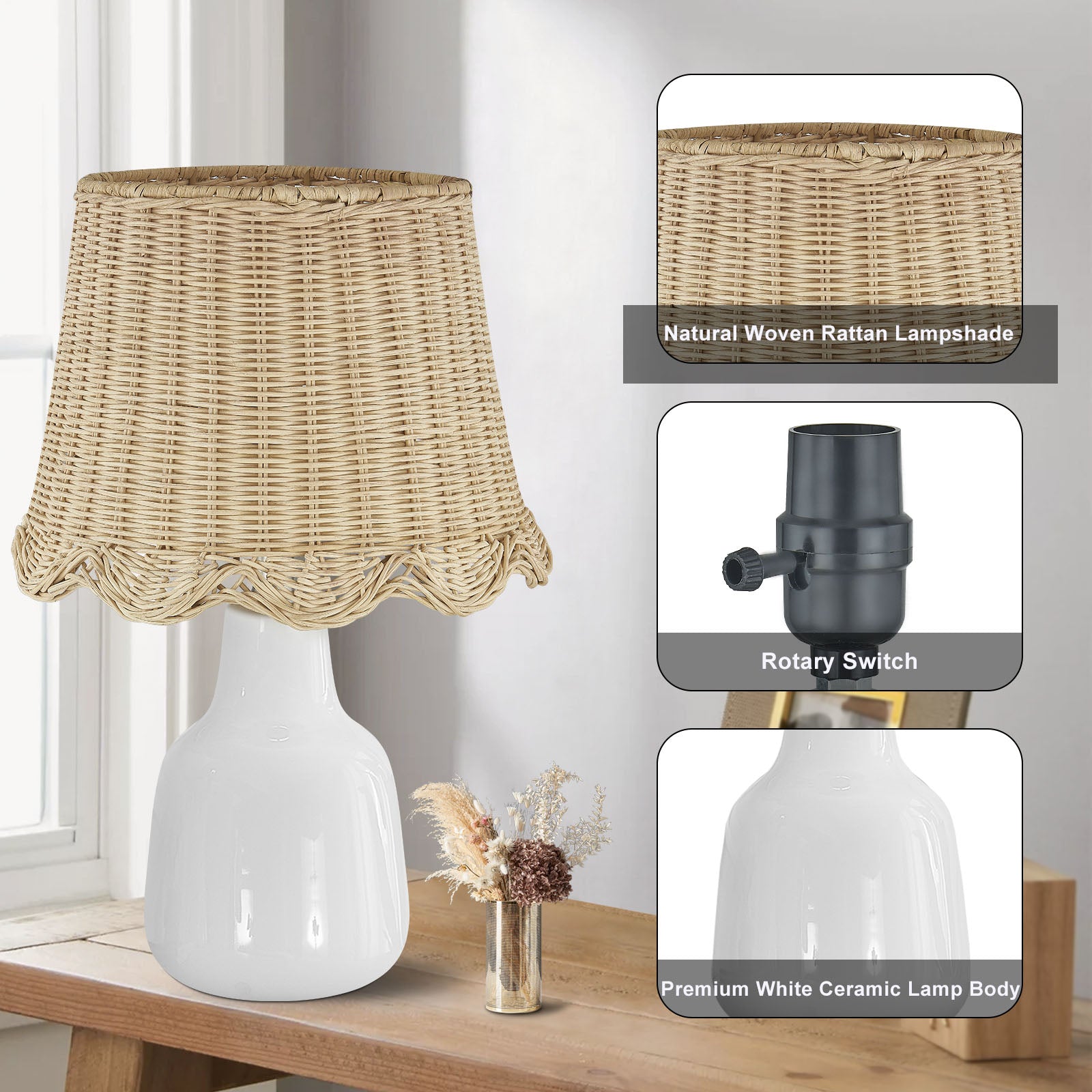 16.5" Modern Country Ceramic Table Lamp For Living Room/bedroom #T267 - Image 16