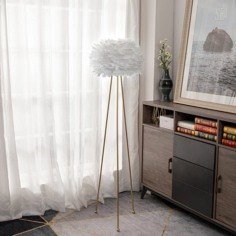 Tripod Feather Floor Lamp