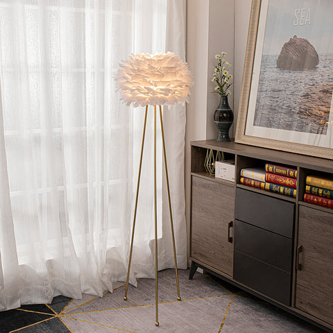 Tripod Feather Floor Lamp