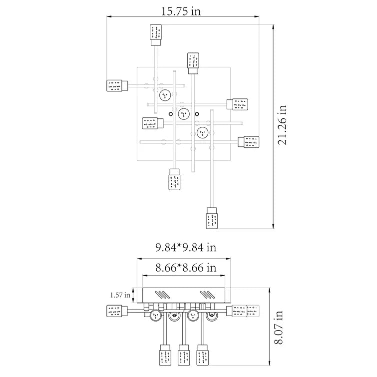 Maxax 11 - Light 21.26in LED Flush Mount Ceiling Lamp #MX14-11CH - Image 8