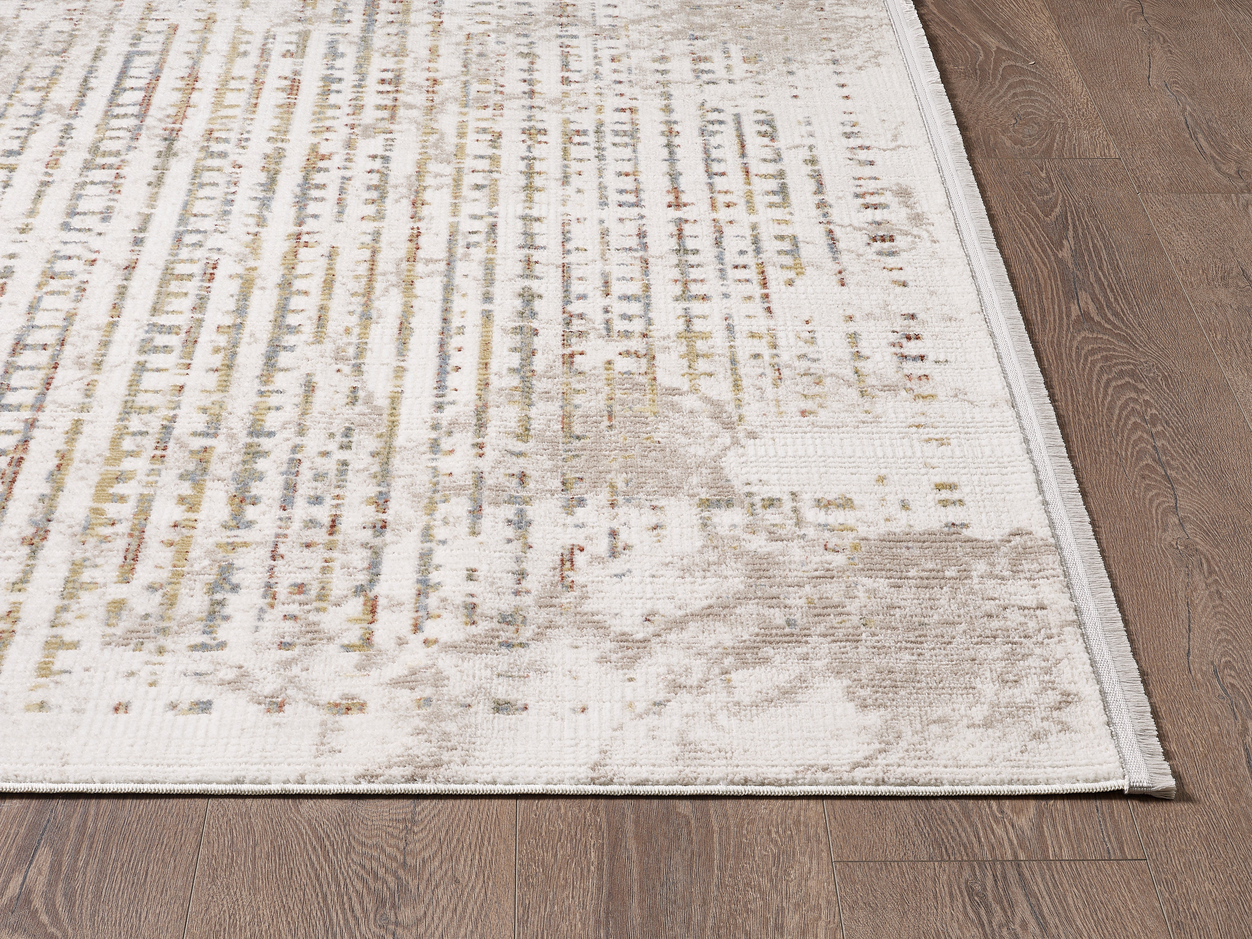 4modernhome BOHO Vintage Tribal Spotted Stripe Boho Turkish Rug with Fringe Cream/Navy blue/brown #TB05 - Image 28
