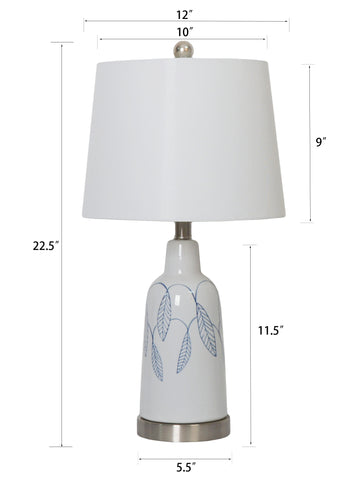 white ceramic table lamp