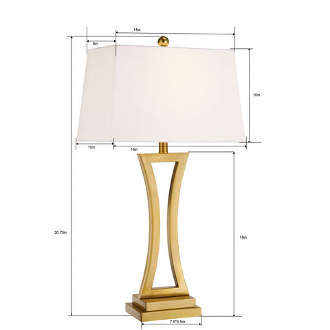 30.75in Gold Farmhouse Table Lamp Set