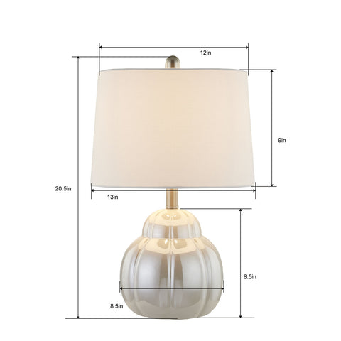 20.5in white ceramic table lamp set