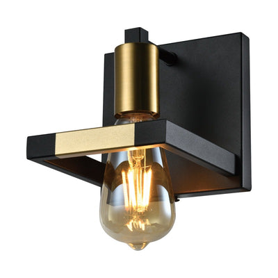 Maxax  1 - Light Dimmable Black/Gold Armed Sconce #D154-1C6