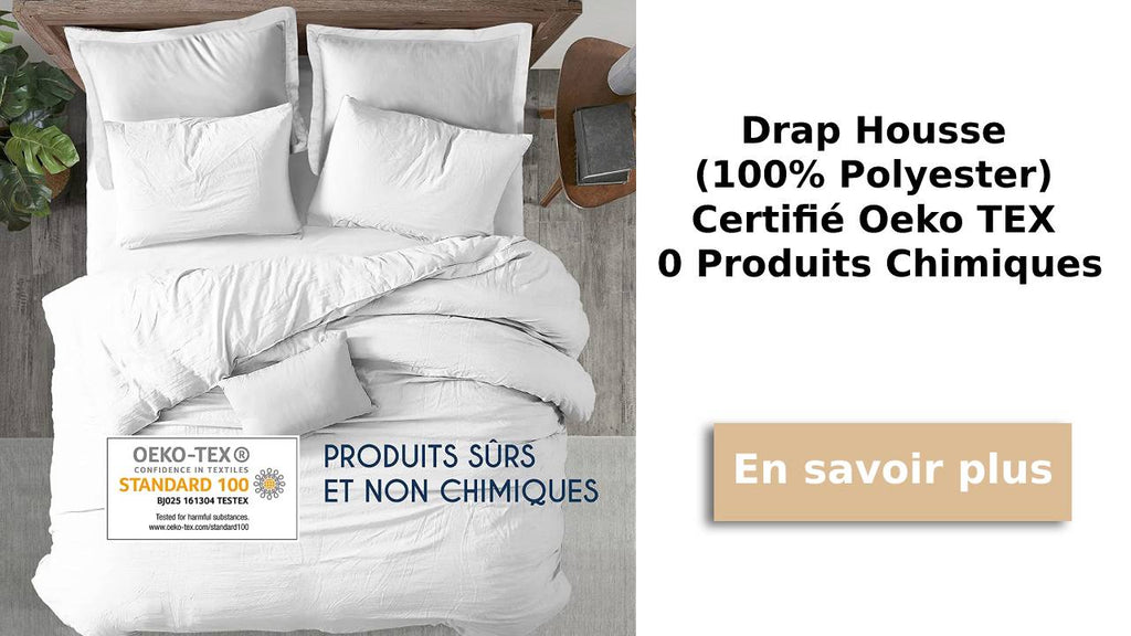 Drap Housse 160x200 cm (100% Polyester) - Gris Anthracite - Certifié Oeko TEX sans Produits Chimiques