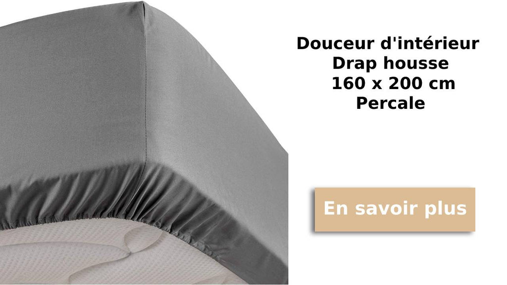 Drap Housse 2 Personnes 160 x 200 Cm Naturel, 10…