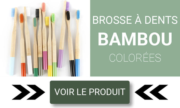 Brosse à dents bambou colorée