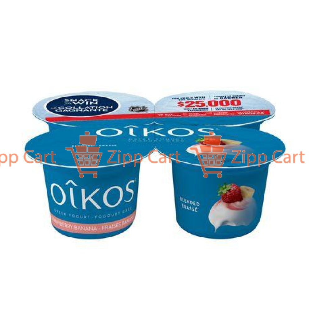 Oikos Greek Yogurt Strawberry-Banana Flavour 4X100G)