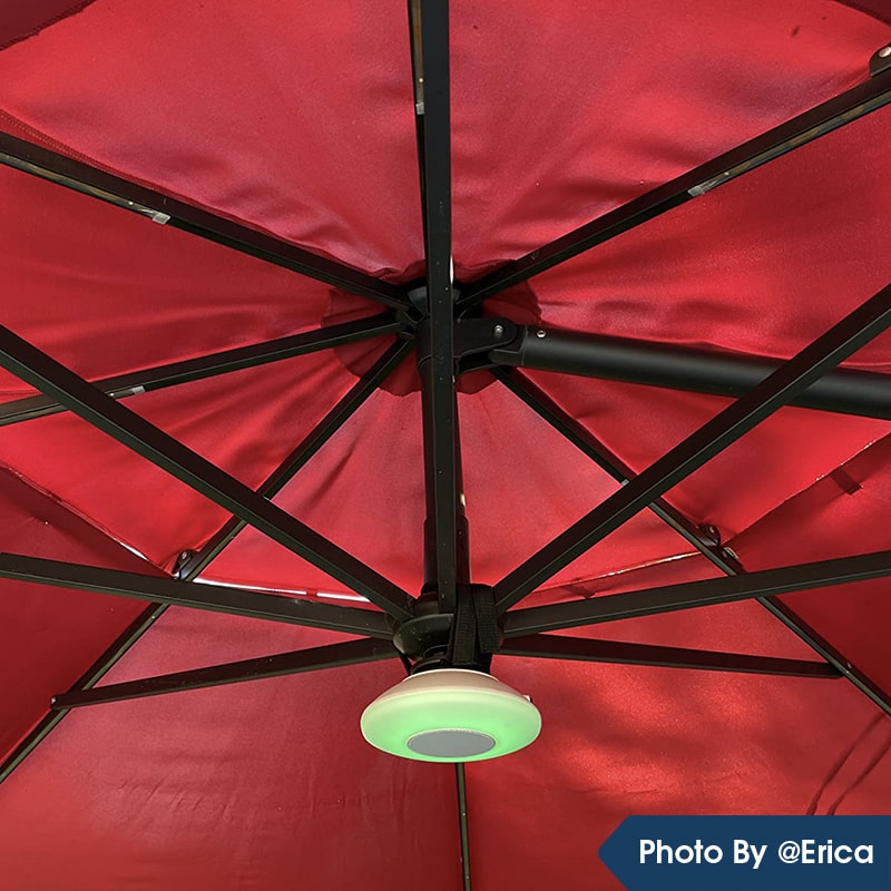 patio umbrella light with bluetooth speaker