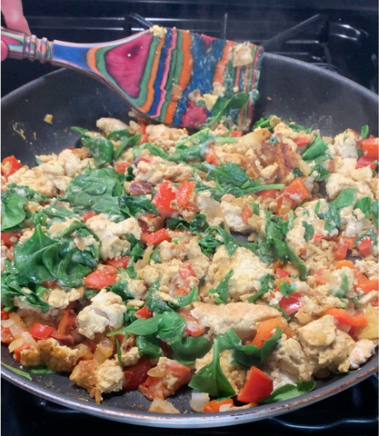 cheesy vegan tofu scramble