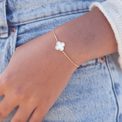 Zelly Four Leaf Clover Bracelet Pink/gold