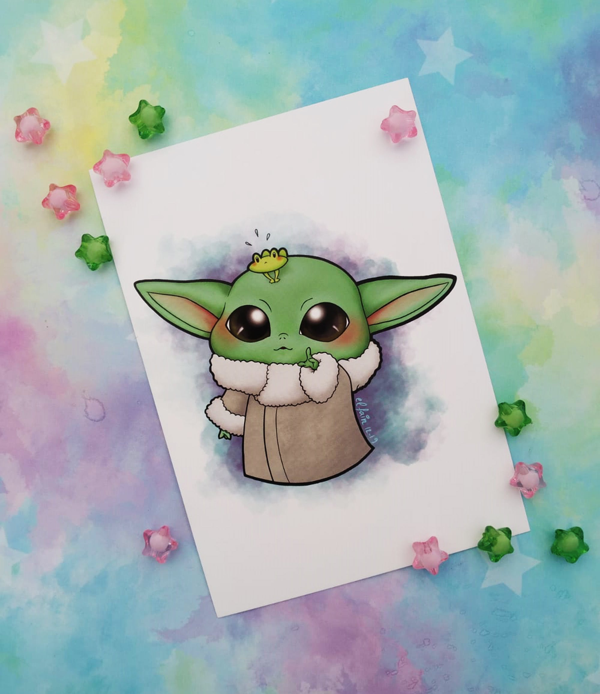Print baby Yoda Lámina A5 – elfain