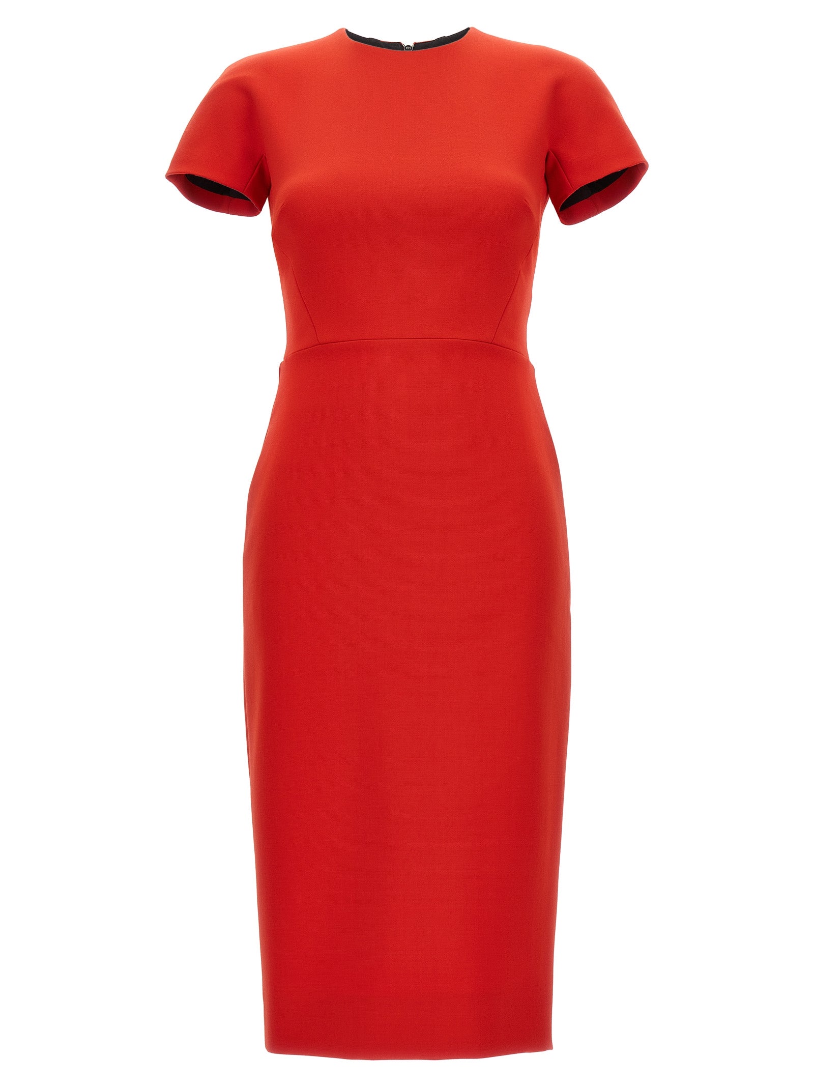 victoria beckham-fitted t-shirt abiti rosso-donna