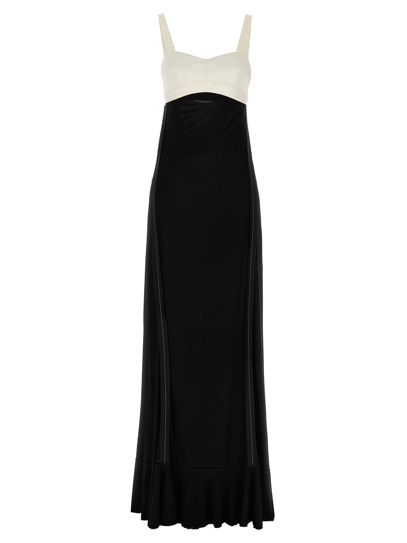 victoria beckham-bra detail dress abiti bianco/nero-donna