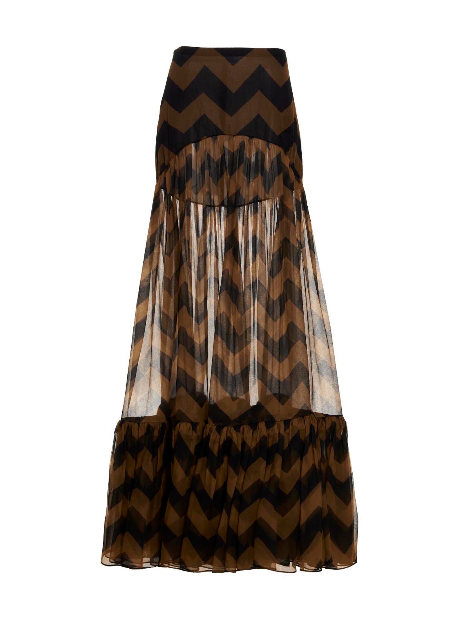 saint laurent-chevron long skirt gonne multicolor-donna